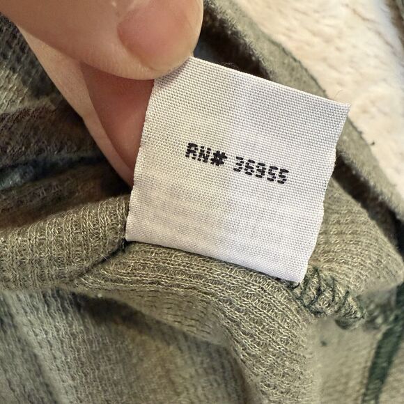 Jake’s Sage Green Rhinestones Long Sleeve L Thermal Shirt Y2K Grunge Made In USA - Picture 11 of 12